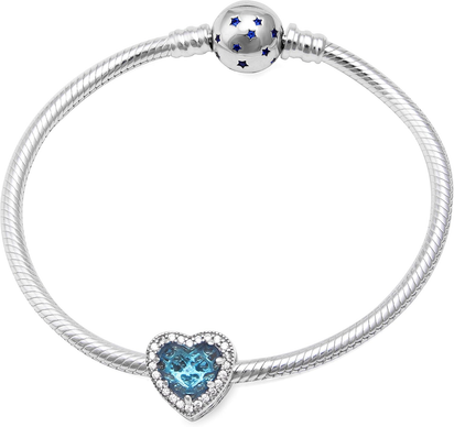 Radiant Heart Charm with Red and Clear CZ 925 Sterling Silver Love Charm for Pandora Bracelet Gifts for Mother Valentine'S Day