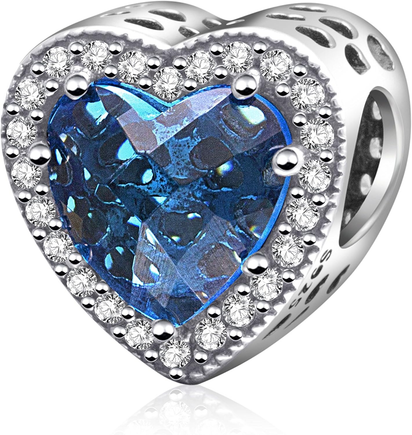 Radiant Heart Charm with Red and Clear CZ 925 Sterling Silver Love Charm for Pandora Bracelet Gifts for Mother Valentine'S Day