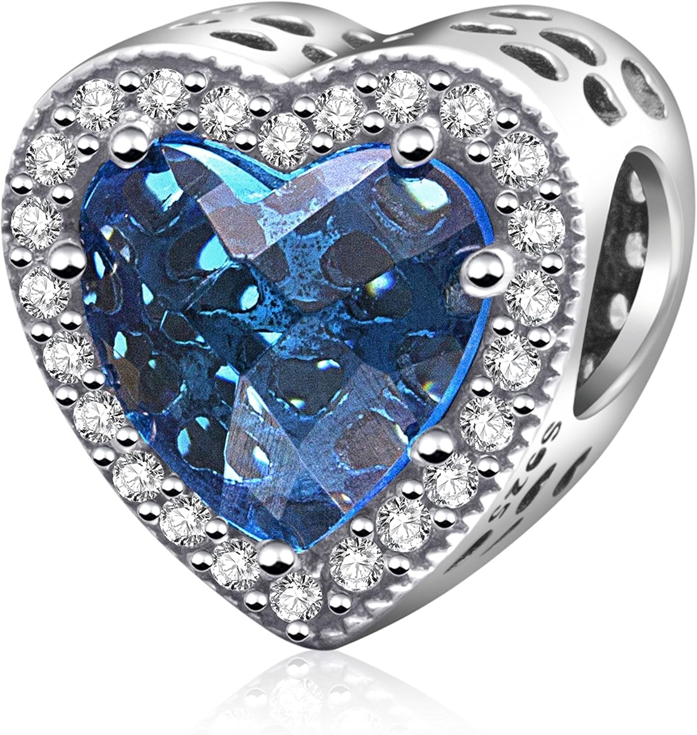 Radiant Heart Charm with Red and Clear CZ 925 Sterling Silver Love Charm for Pandora Bracelet Gifts for Mother Valentine'S Day