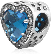 Radiant Heart Charm with Red and Clear CZ 925 Sterling Silver Love Charm for Pandora Bracelet Gifts for Mother Valentine'S Day